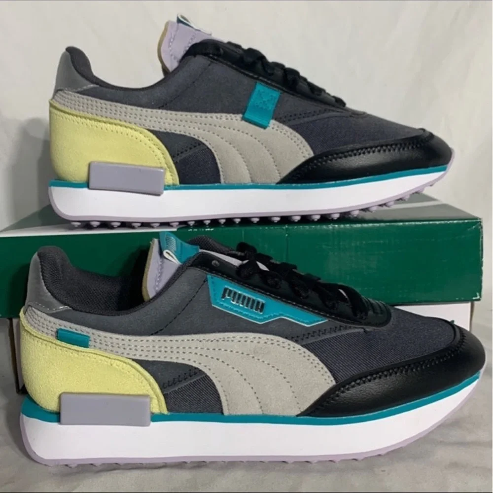 Puma Future Rider Galaxy Blue Black White Shoes New Womans Sizes - Picture 2 of 7